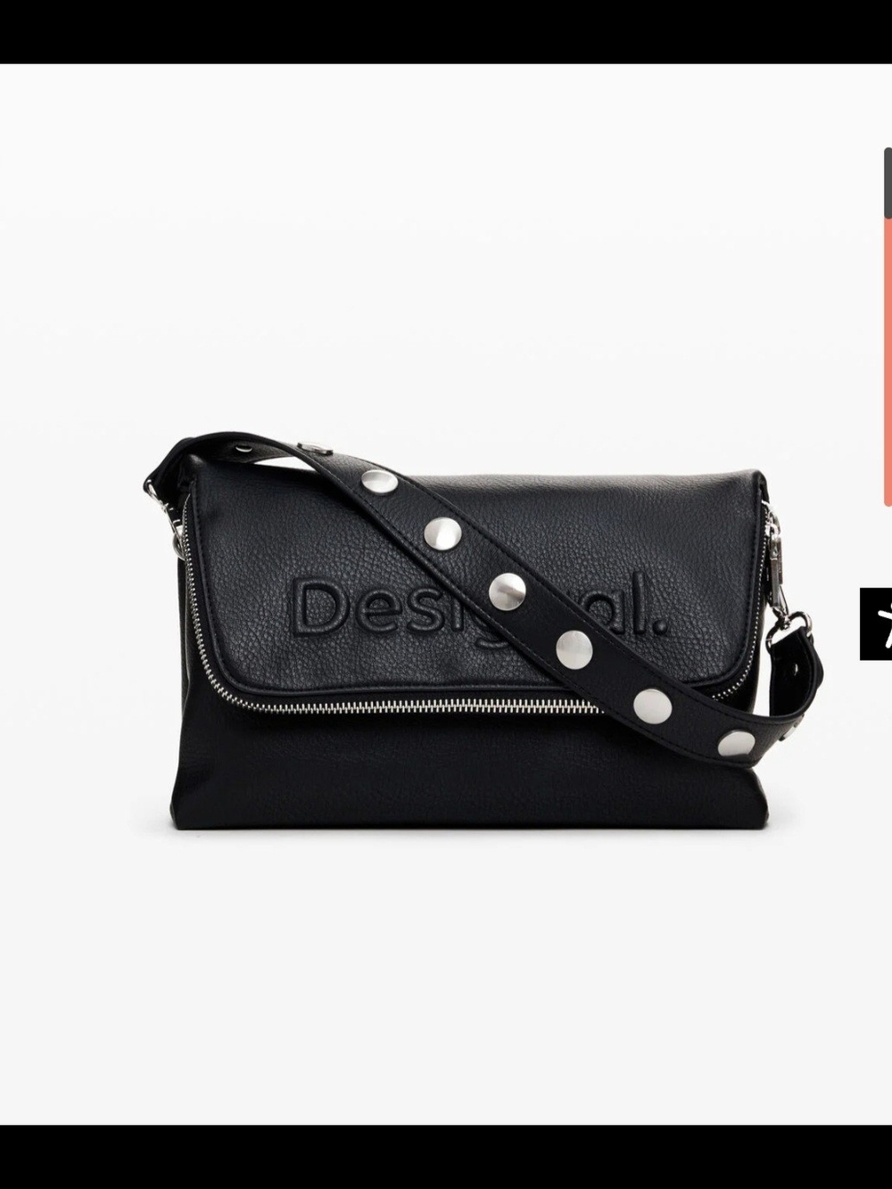 Desigual Black Shoulder Bag with Detachable Strap - Picture 2 of 12